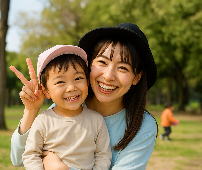 保育園の先生と子どもが笑顔で過ごすイメージ写真