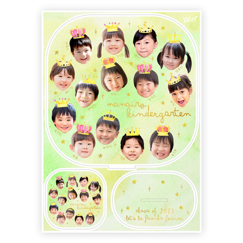 卒園記念 顔写真 アクリルスタンド 卒園記念品 写真入り （Crown・M