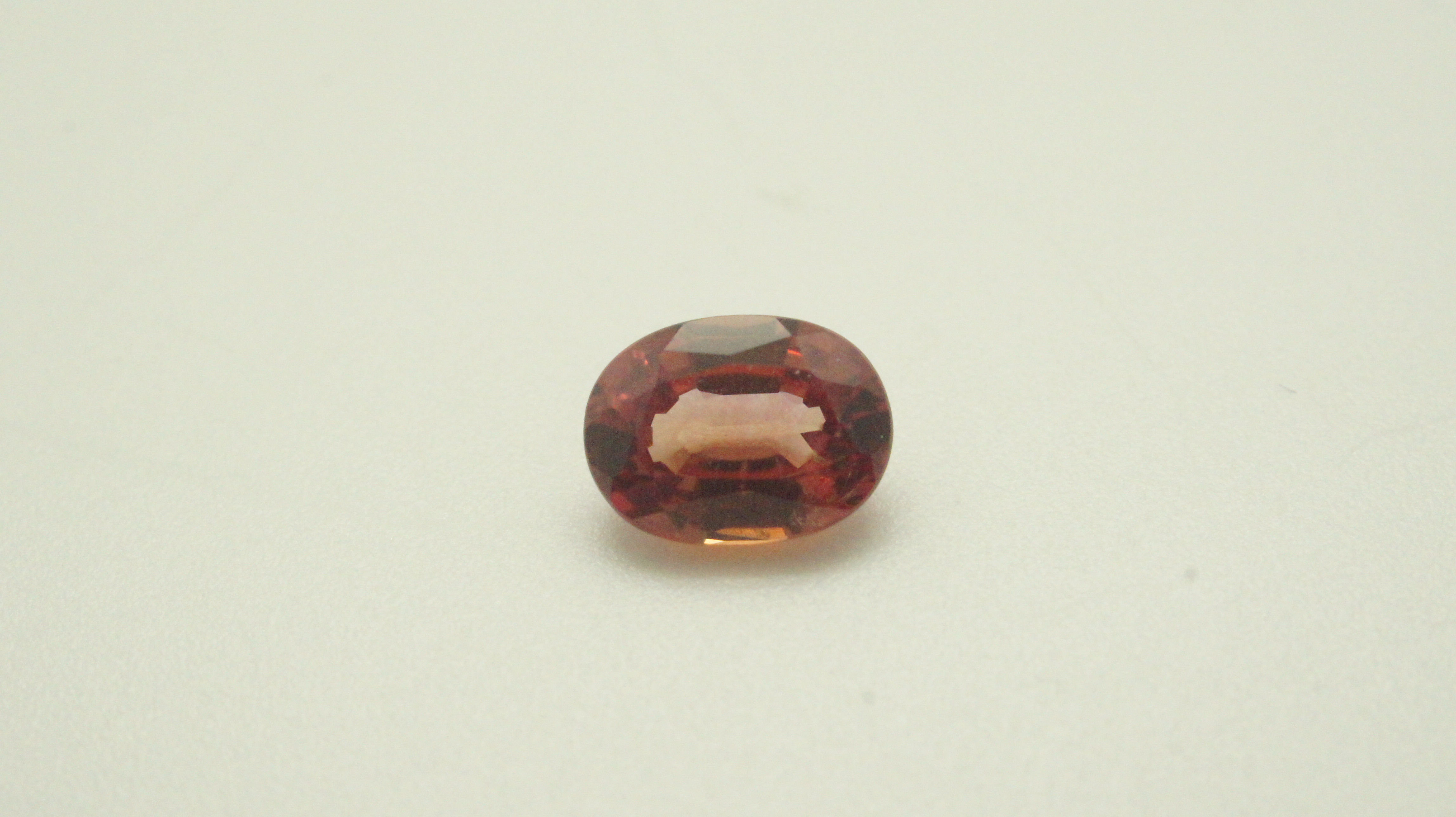 Hydrothermal Cognac Padparadscha, Oval 8x6 mm, Weight 1.72 cts