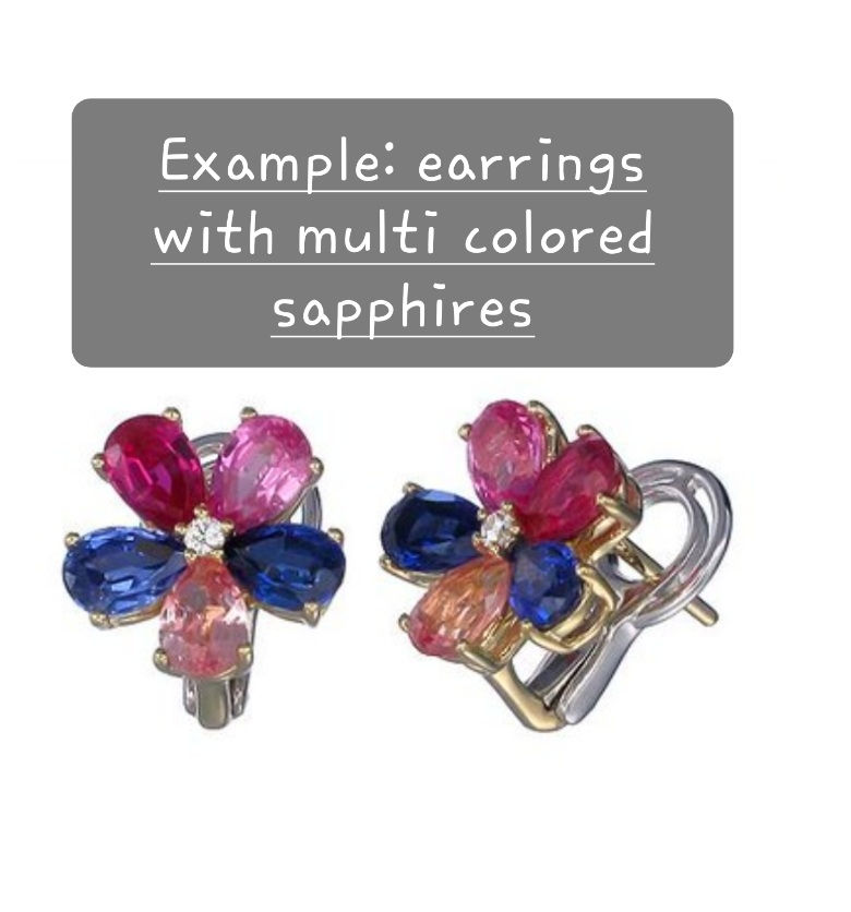 Thumbnail: Lab grown multi colored sapphires Pear Shape  6X4.7 - 4 Pcs 
