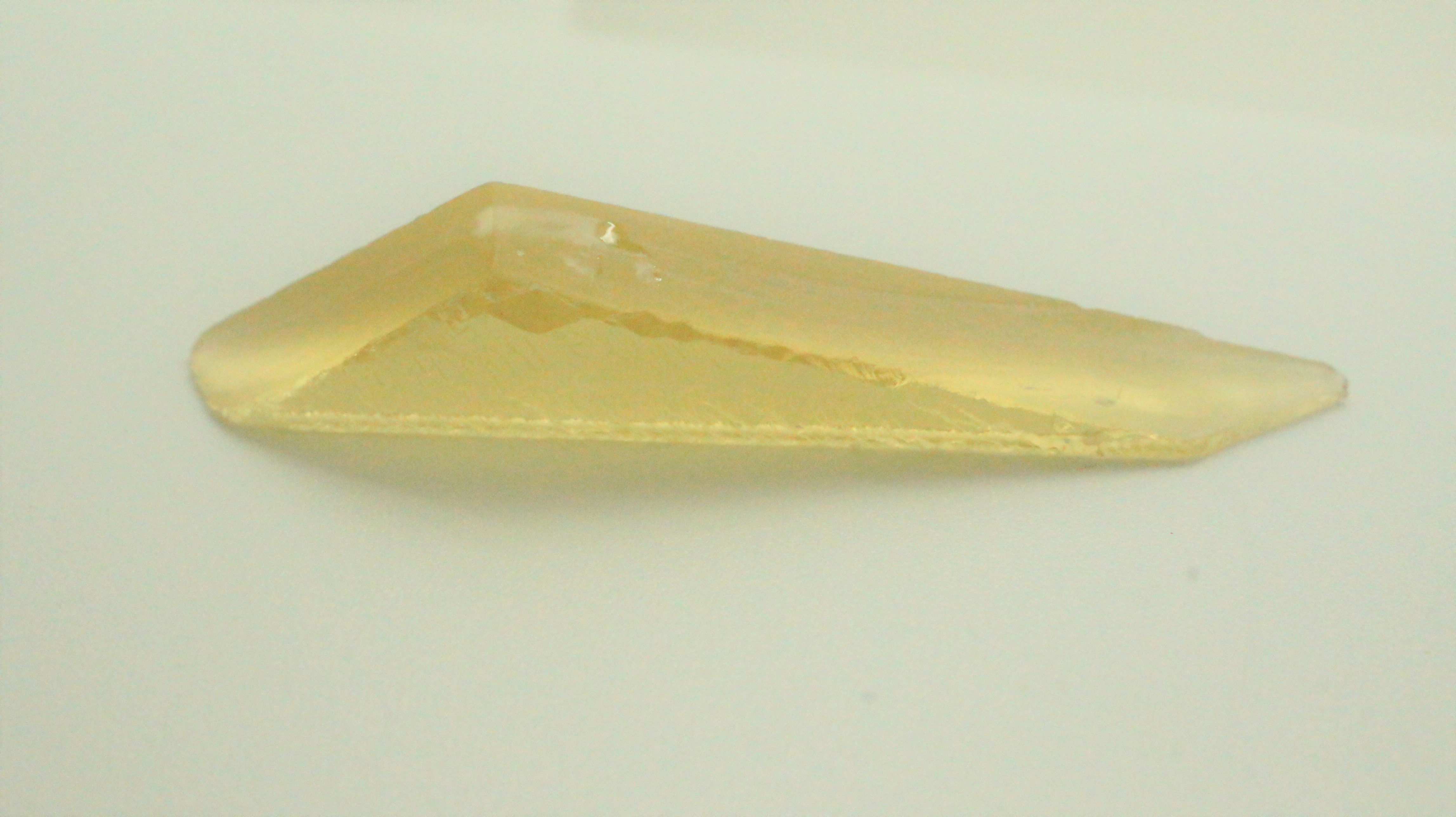 Hydrothermal Yellow Sapphire, Length 55 mm, Weight 39.48 cts