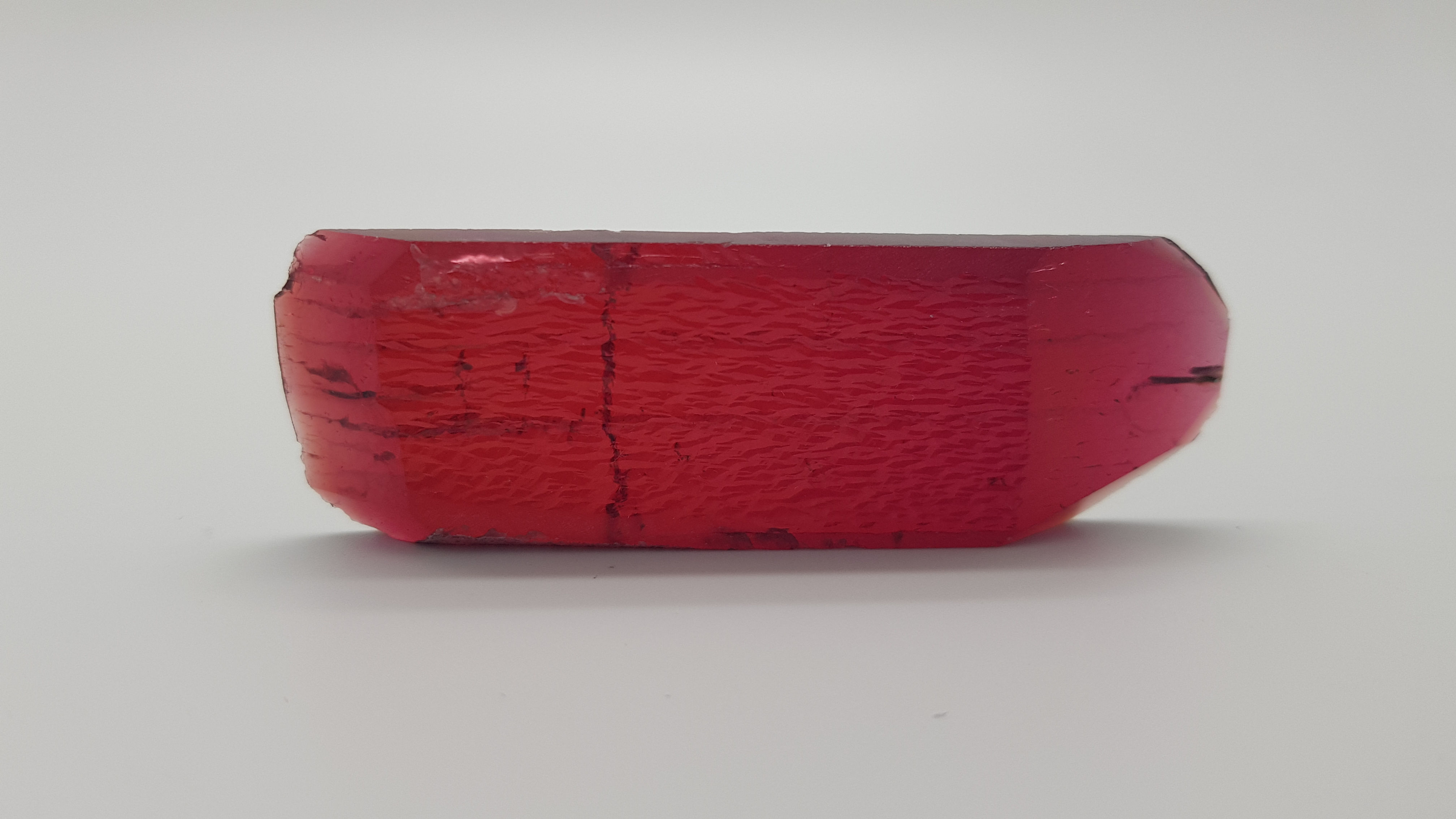 Hydrothermal Red Beryl, Thickness 5.3 mm, Length 74 mm, Weight 91.23 cts