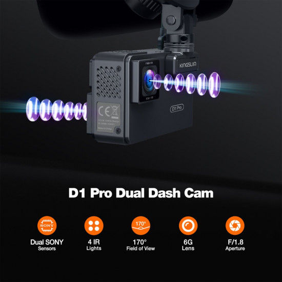 Thumbnail: KINGLSIM D1 PRO DUAL DASHCAM