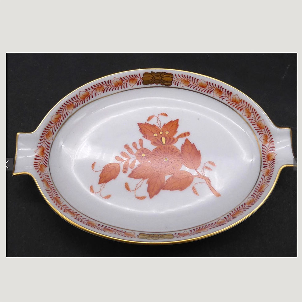 herend dish with floral motif
