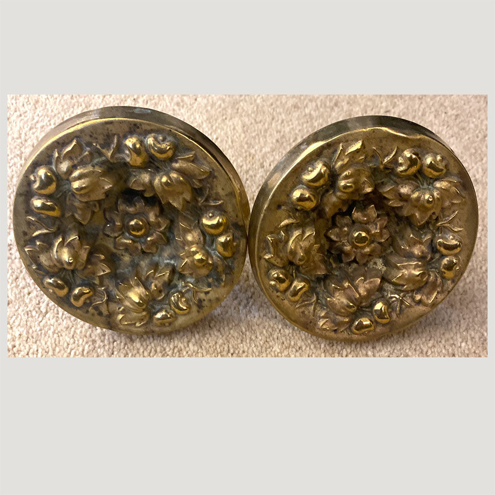 pair gilt floral tie backs