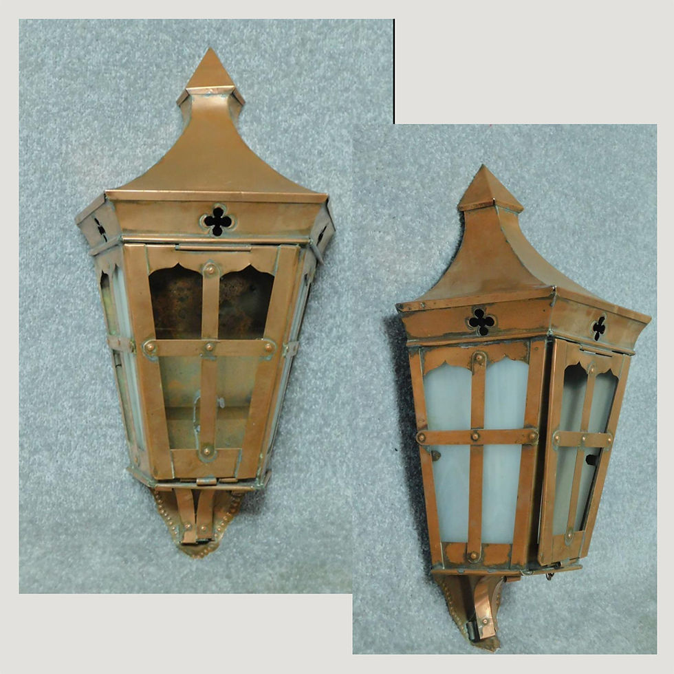 antique glazed copper wall lantern