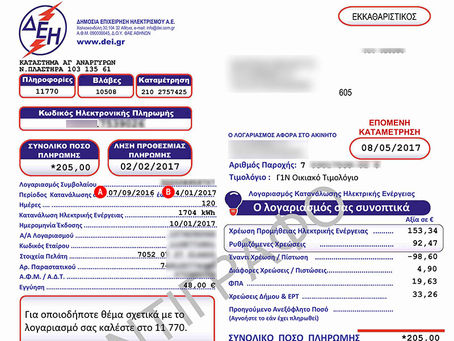 Κατανοώ το λογαριασμό του ηλεκτρικού ρεύματος
