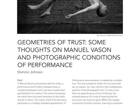 Geometries Of Trust, by Dominic Johnson – Dance Theatre Journal, 20, no. 4 – April 2005