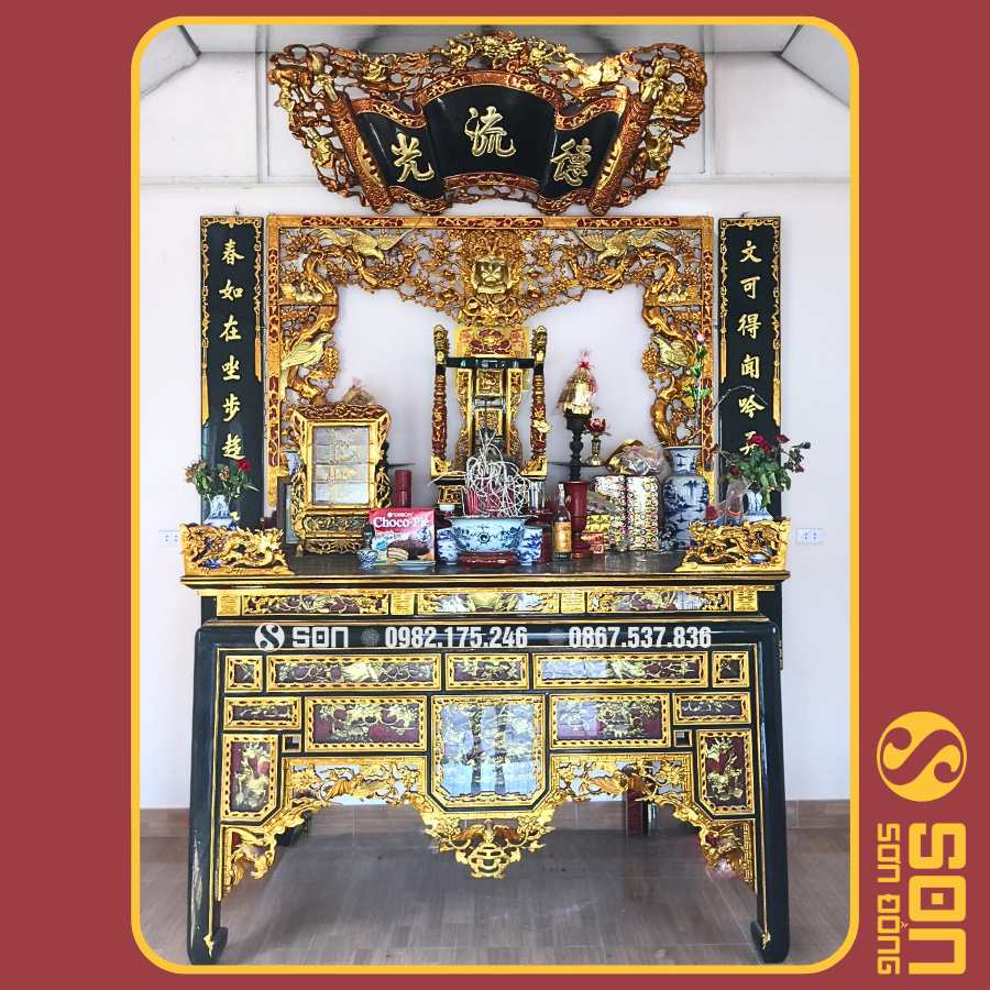 Hình thu nhỏ: BÀN THỜ Ô XA  –  TỨ LINH - TỨ QUÝ, DẠ ĐỤC DƠI NGŨ PHÚC