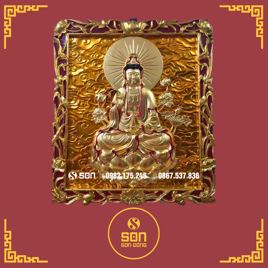 Hình thu nhỏ: TƯỢNG QUÁN THẾ ÂM - SƠN SON THẾP VÀNG