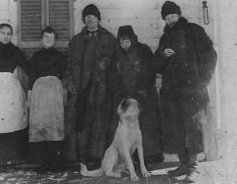 Robert Louis Stevenson in the famous buffalo fur coat