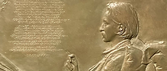 Robert Louis Stevenson Medallion: Writing famous works in bed