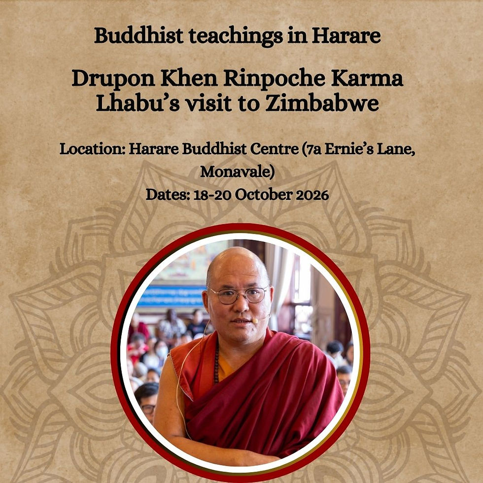 Drupon Khen Rinpoche Karma Lhabu teachings in Harare, Zimbabwe