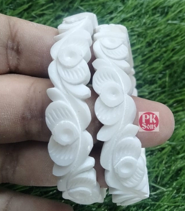 Thumbnail: Hatimukhi Baby Flower Design Shakha Pola Set For Women D5