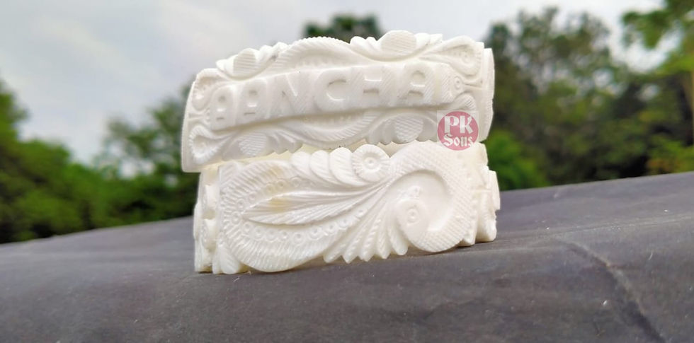 Thumbnail: Tire Shakha Name and Peacock Design Shakha  Set For Women
