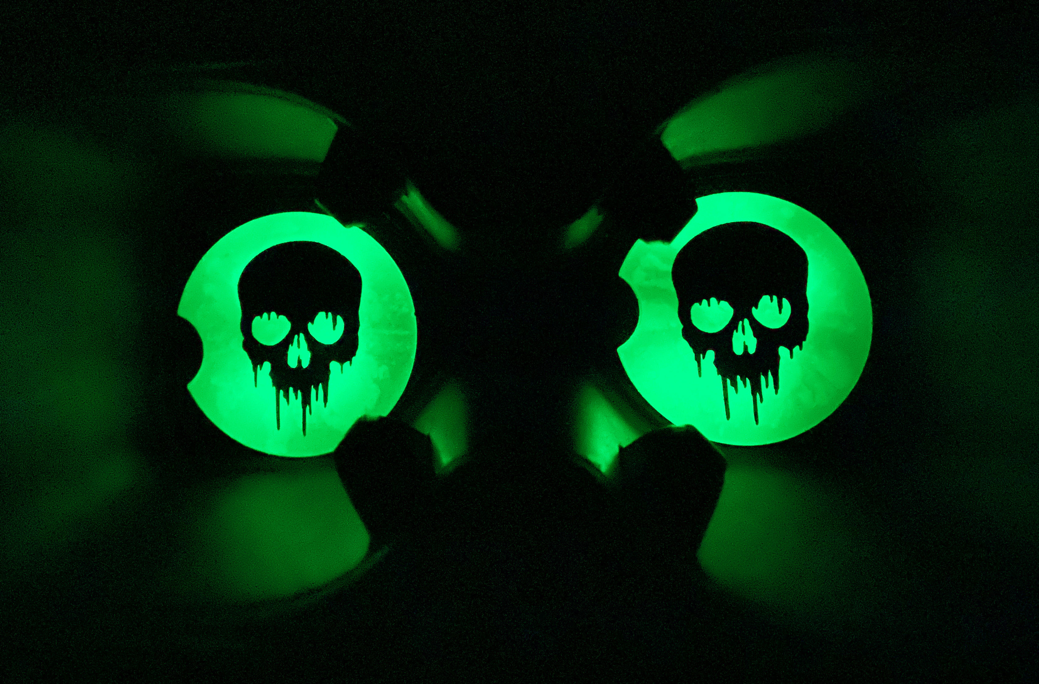 Skull Glow in the Dark Car Coaster Set