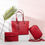 Thumbnail: 3 Pieces Ladies Hand Bag Big Tote Shoulder Bags Women Handbags Set