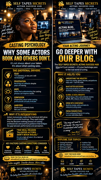 Why do talented actors struggle to get callbacks? Discover the psychology behind casting decisions, what makes actors memorable, and how SELF TAPES SECRETS helps you turn talent into stronger auditions.