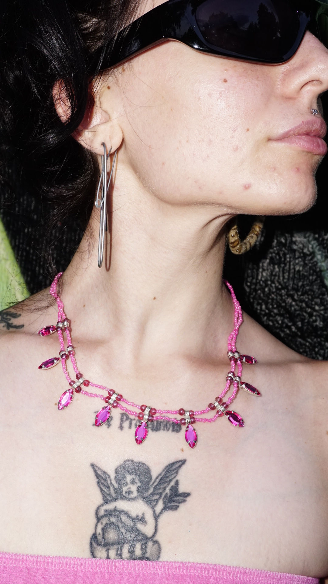 Y2K Deadstock Hot Pink Necklace