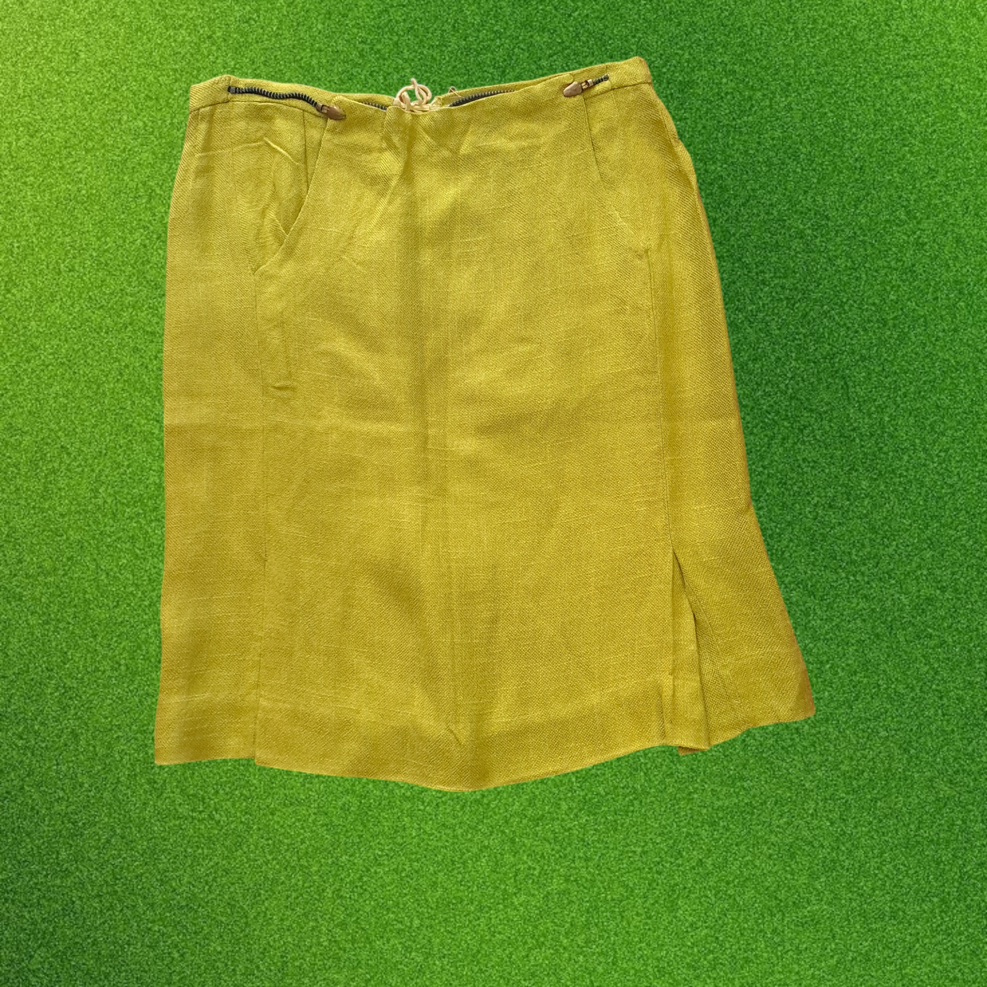 Lime Linen Skirt