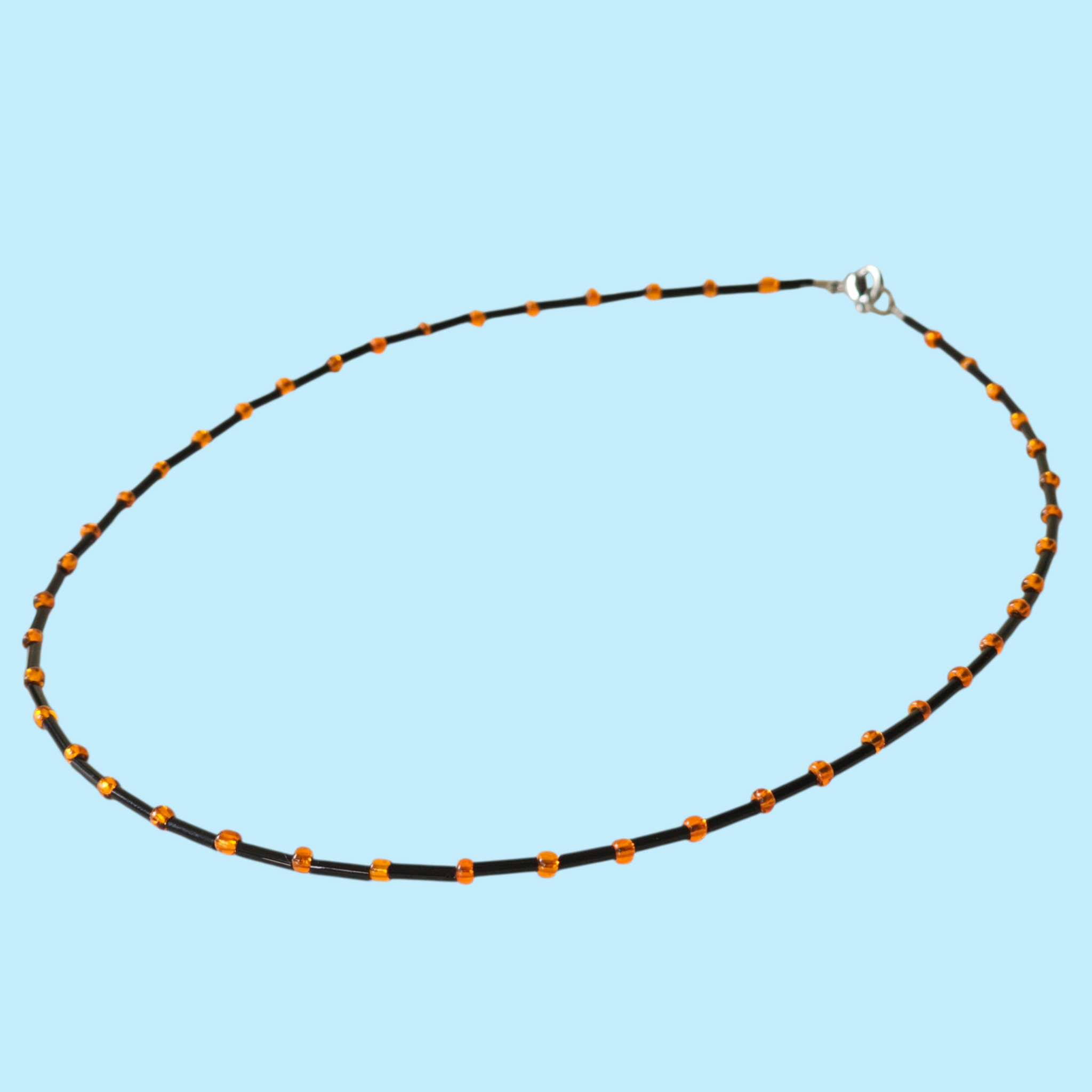 Black & Orange beaded necklace