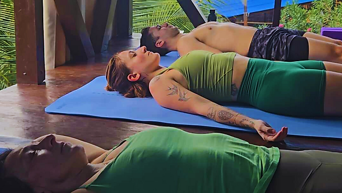 Morning Yoga and Meditation on the Rooftop Deck on Little Corn Island