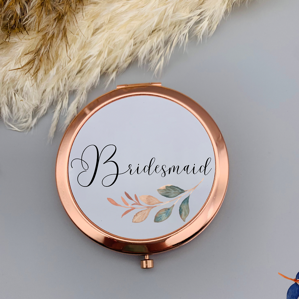 Thumbnail: Bridesmaid compact mirror, maid of honour, flower girl