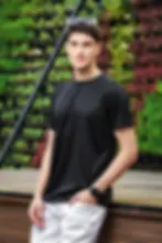 Thumbnail: Unisex Black Round Neck Recycled PET T-shirt