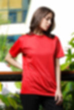Thumbnail: Unisex Red Round Neck Recycled PET T-shirt | 100% Recycled