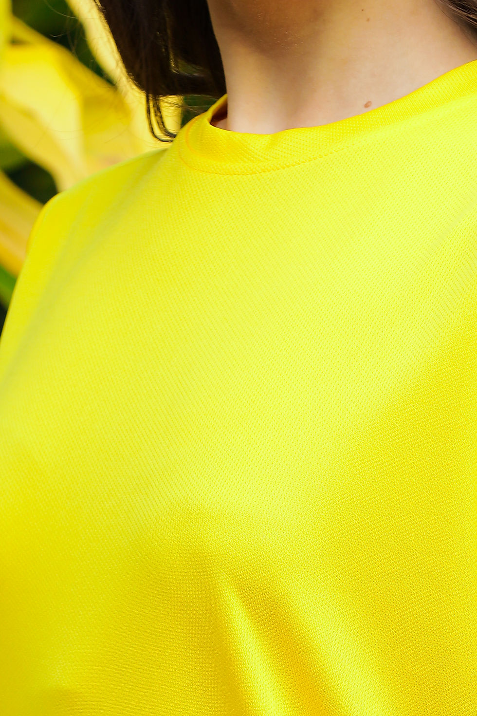 Thumbnail: Unisex Yellow Round Neck Recycled PET T-shirt | 100% Recycled