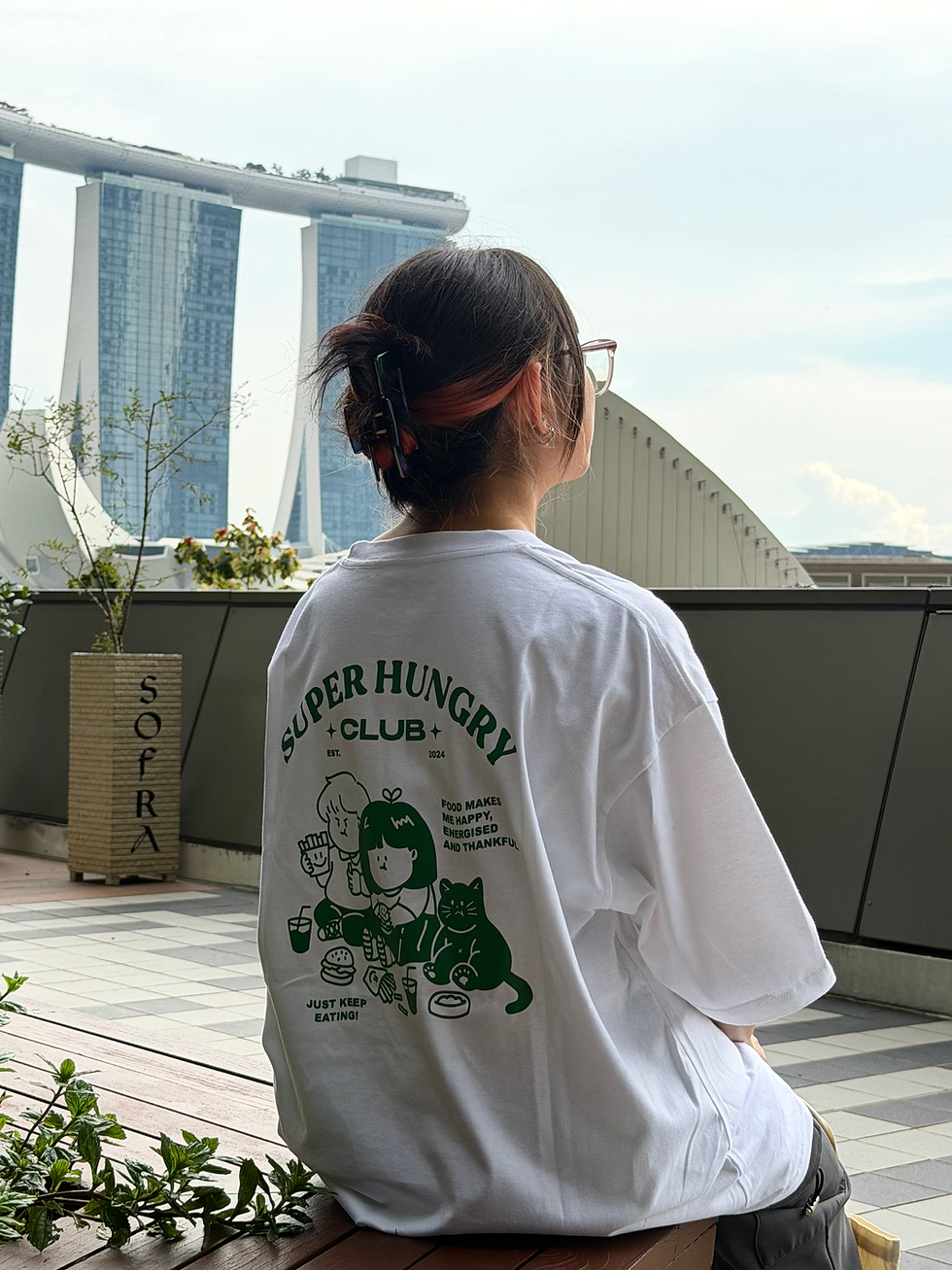 Thumbnail: [V1] Super Hungry Club Oversized T-shirt – White