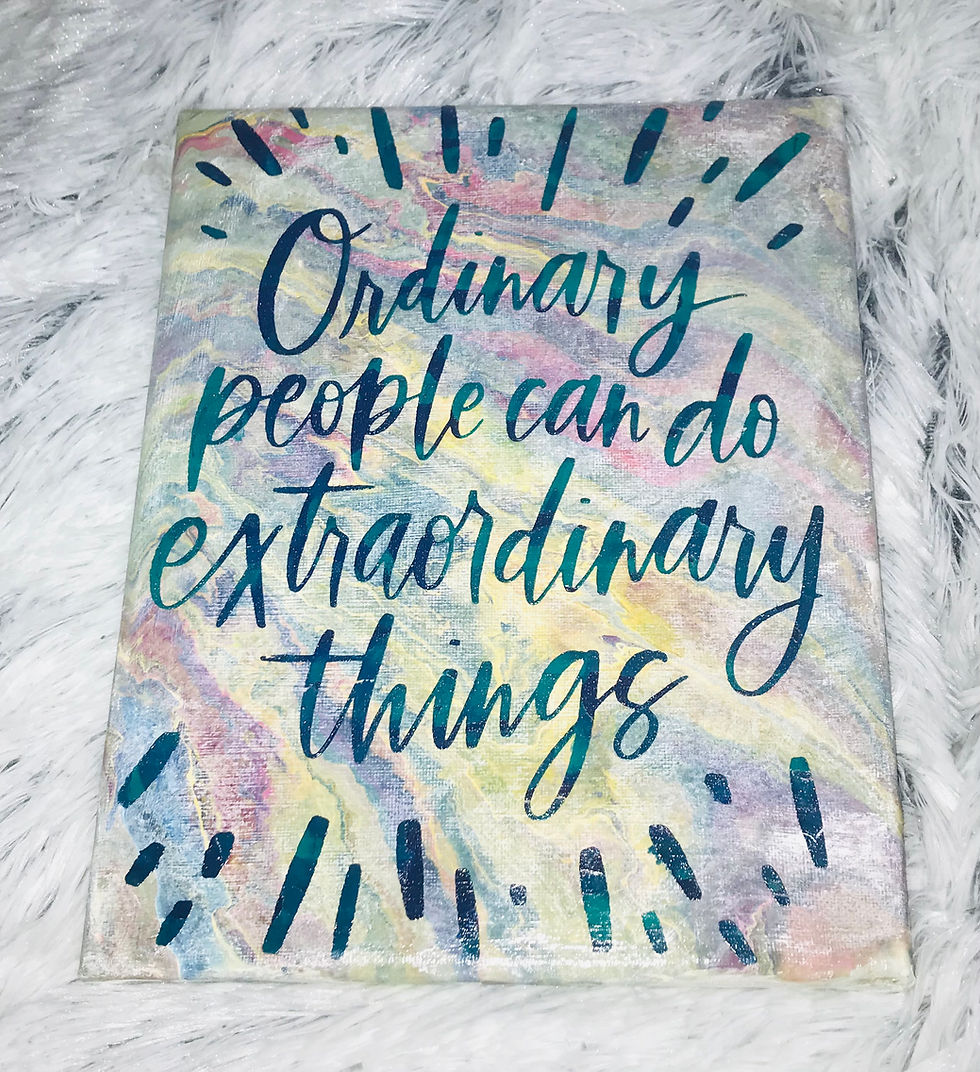 Ordinary people can do extraordinary things quote, colorful background. Inspirational quote.