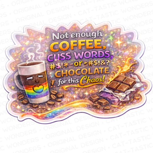 Thumbnail: Sticker: Not Enough Coffee, Cuss Words, or Chocolate for this Chaos