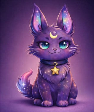 Lilli the celestial mascot and familiar of Cat-Tastic Wonders, also the operating mind behind the Magical Market of our shop. 