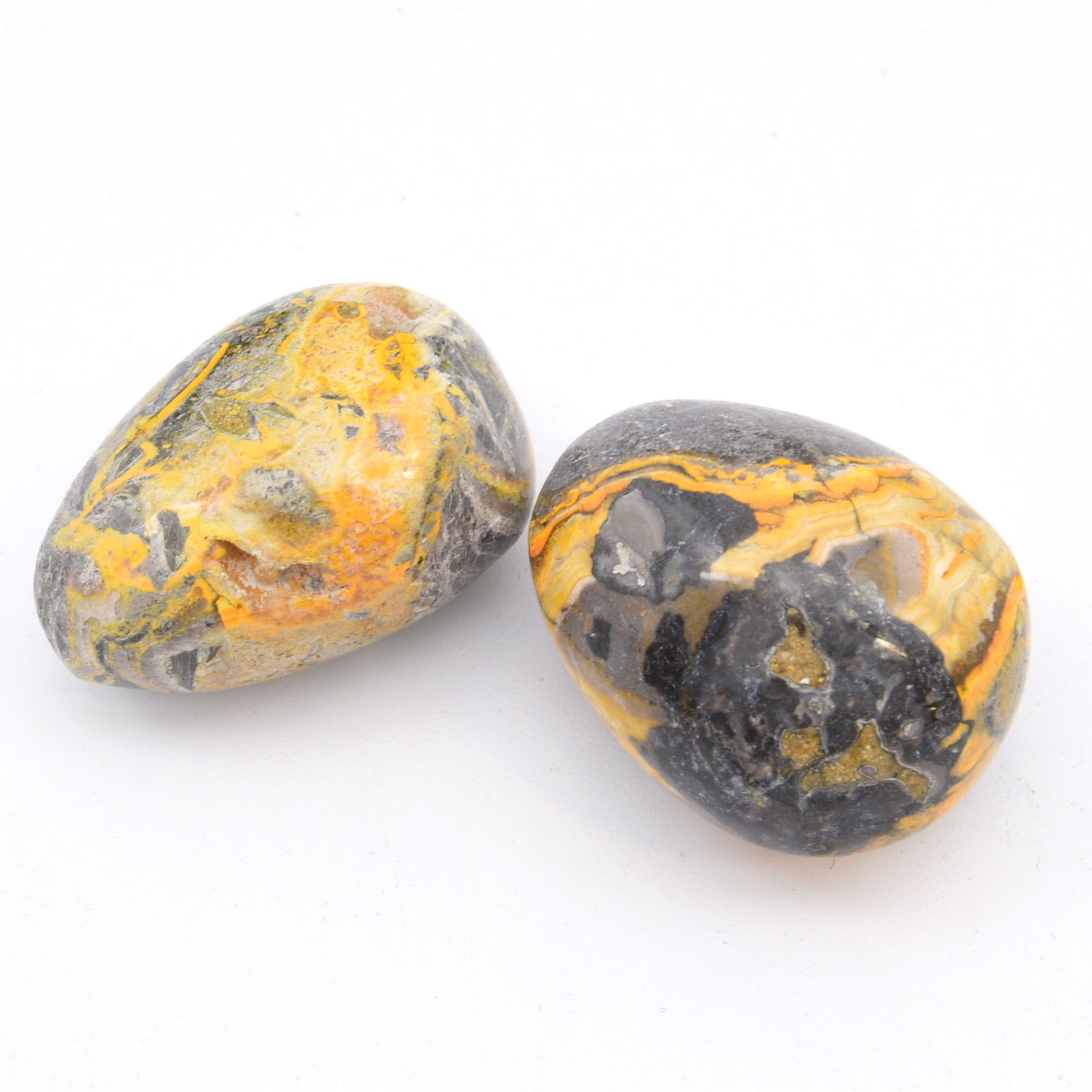 Bumblebee Jasper 2x Tumbled Stones 25x35mm