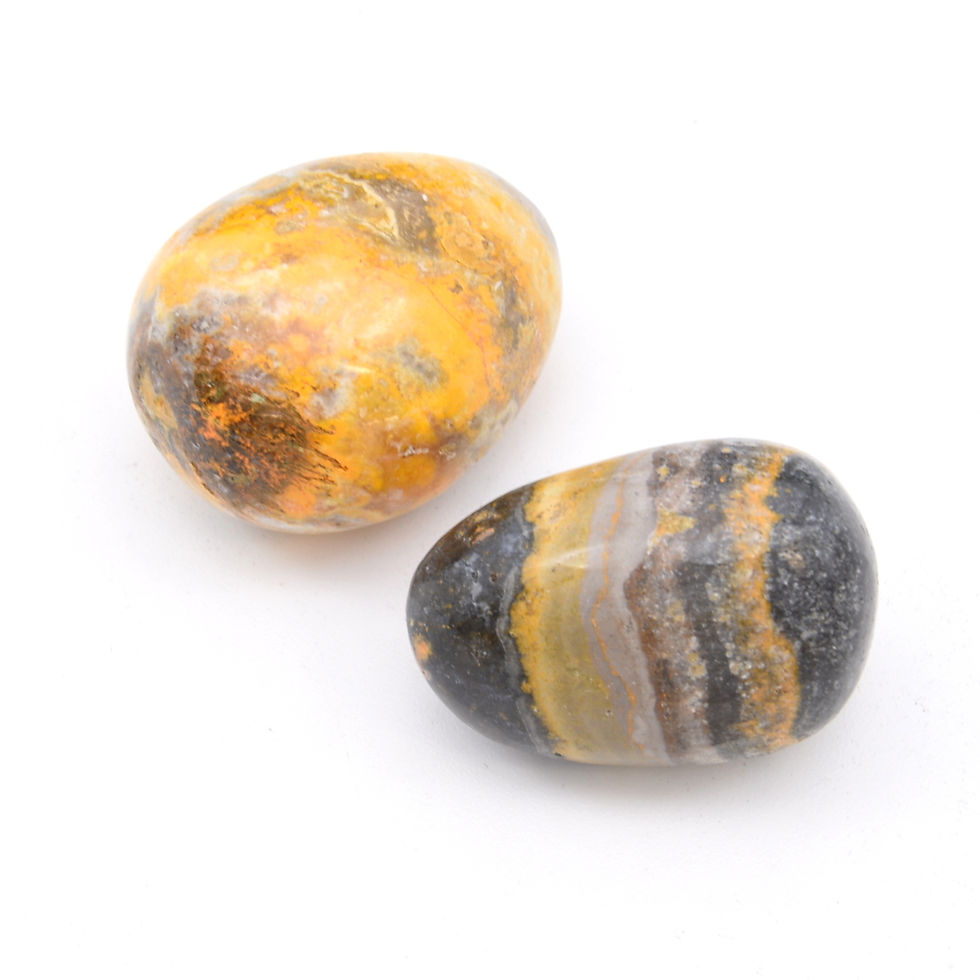 Bumblebee Jasper 2x Tumbled Stones 25x35mm