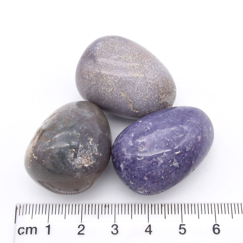 Thumbnail: Grape Agate 3x Tumbled Stones 25x35mm