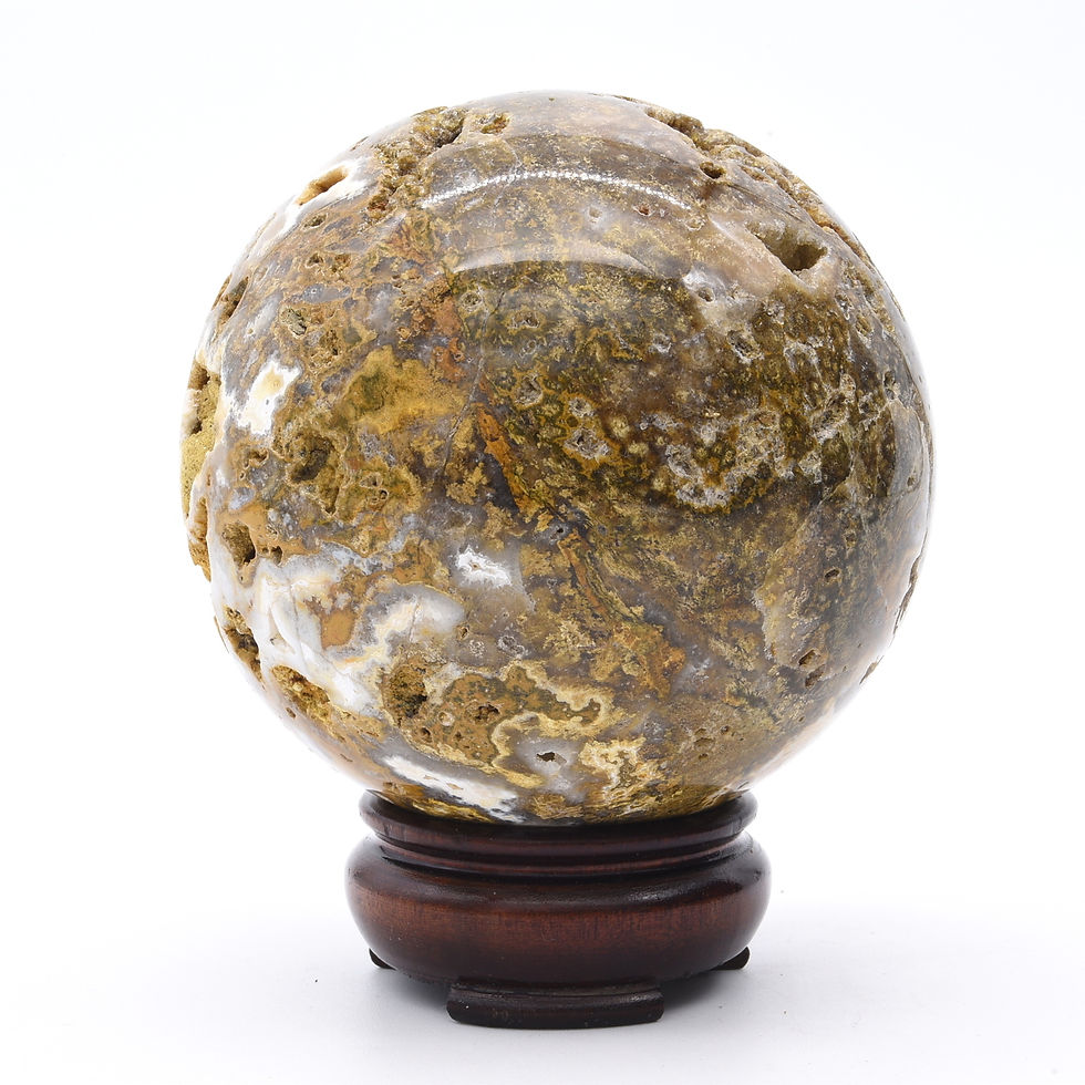 Thumbnail: Jasper Sphere with Druzy pockets