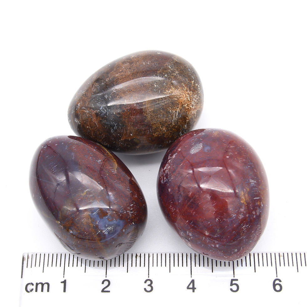 Thumbnail: Red Moss Agate 3x Tumbled Stones 25x35mm