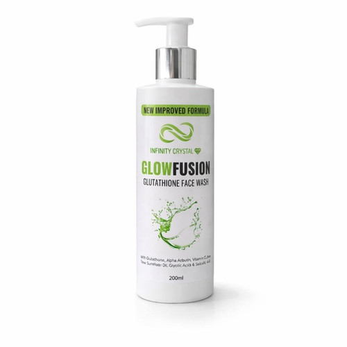 crystal glow glutathione face wash GlowFusion Contenance:500 ml (17 oz) Miduty Liposomal Glutathione 650mg كريم تفتيح للهالات الداكنة