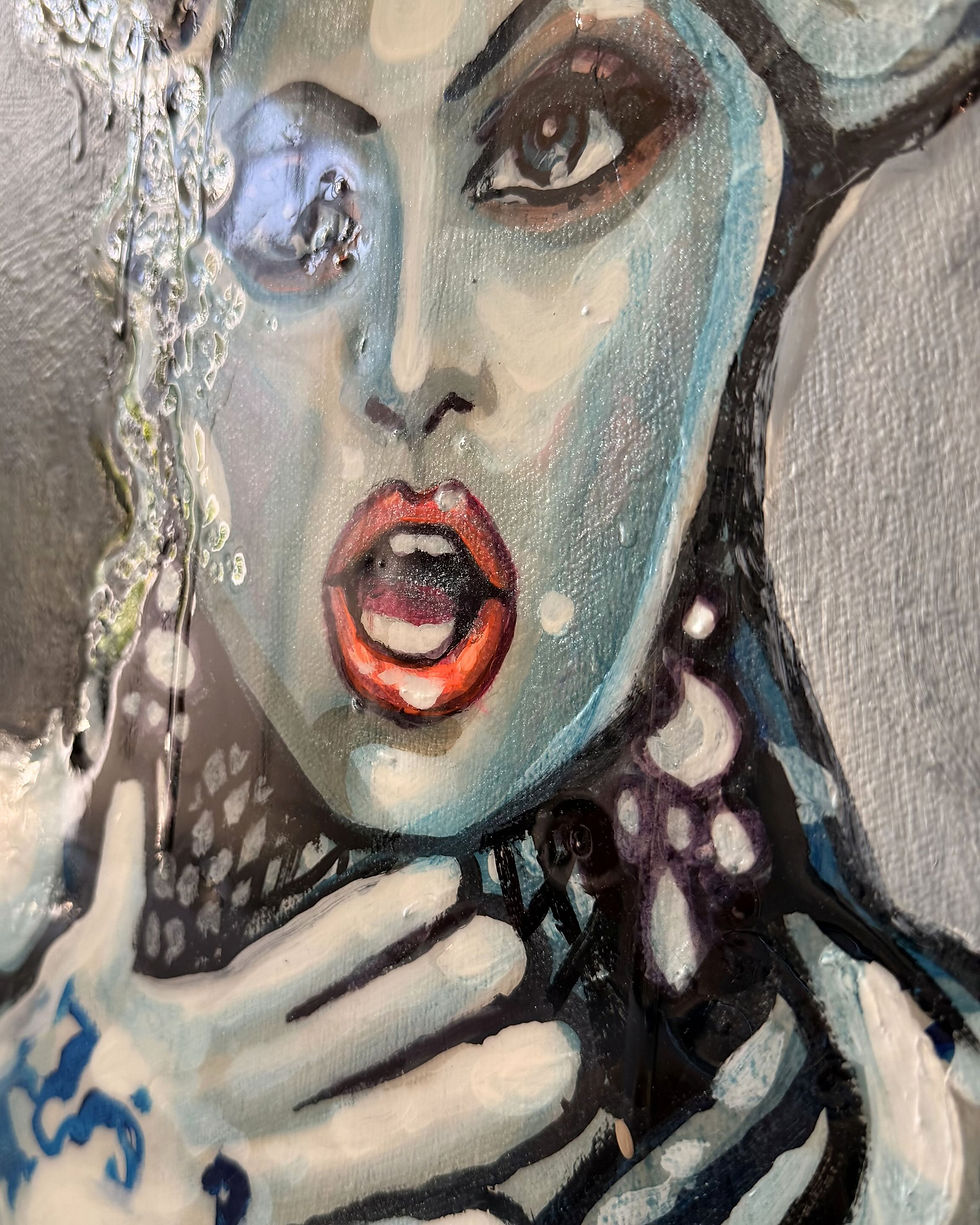 Thumbnail: "Held" (Candyhead lll) original art, acrylic on canvas, 24x30x1.5