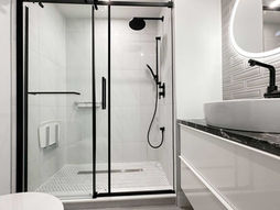 Shower with custom line drain