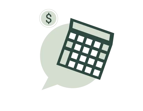 infographic worker with calculator