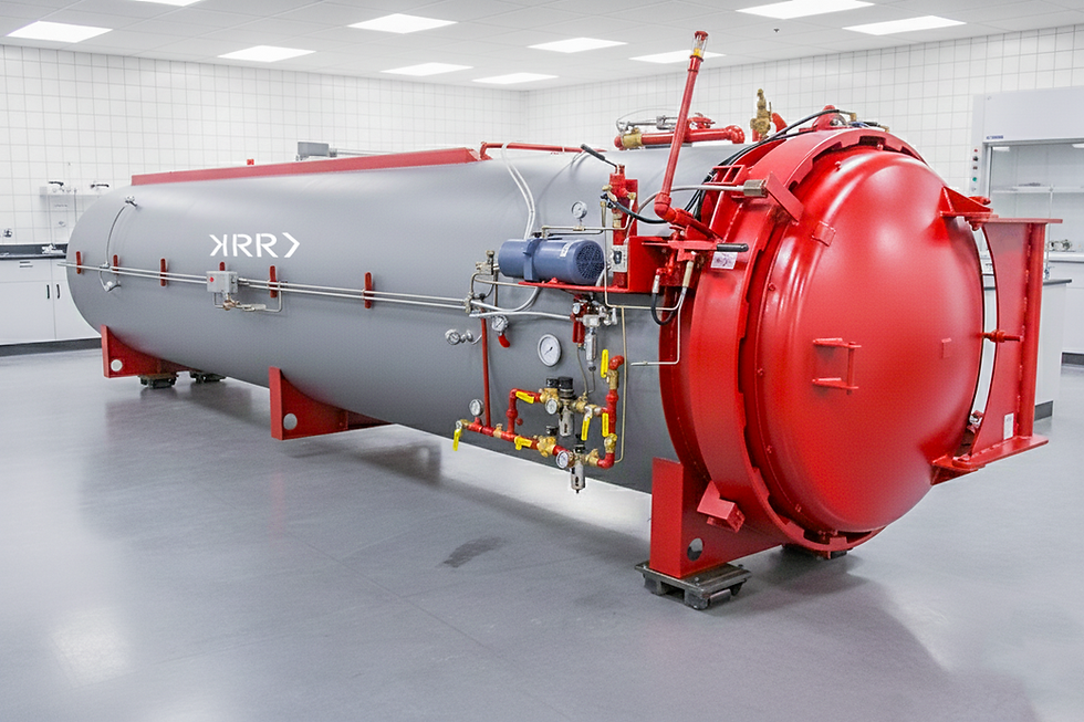 Glass laminating autoclave manufactured by KRR Autoclaves Chennai, India