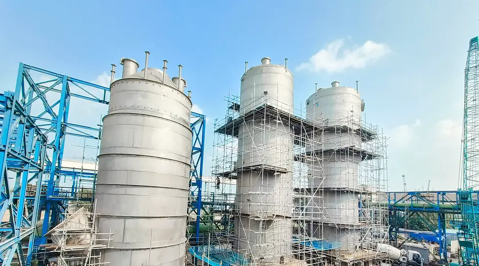 High-efficiency packed absorption tower manufactured by leading Absorption tower manufacturers for acid gas scrubbing applications