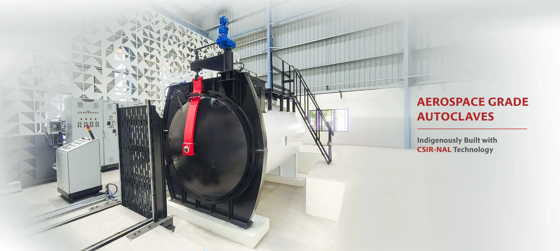 side view of industrial scale autoclave by industrial Autoclave manufacturer in India -KRR Autoclaves