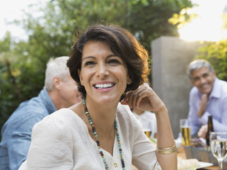 Woman at Party with Friends