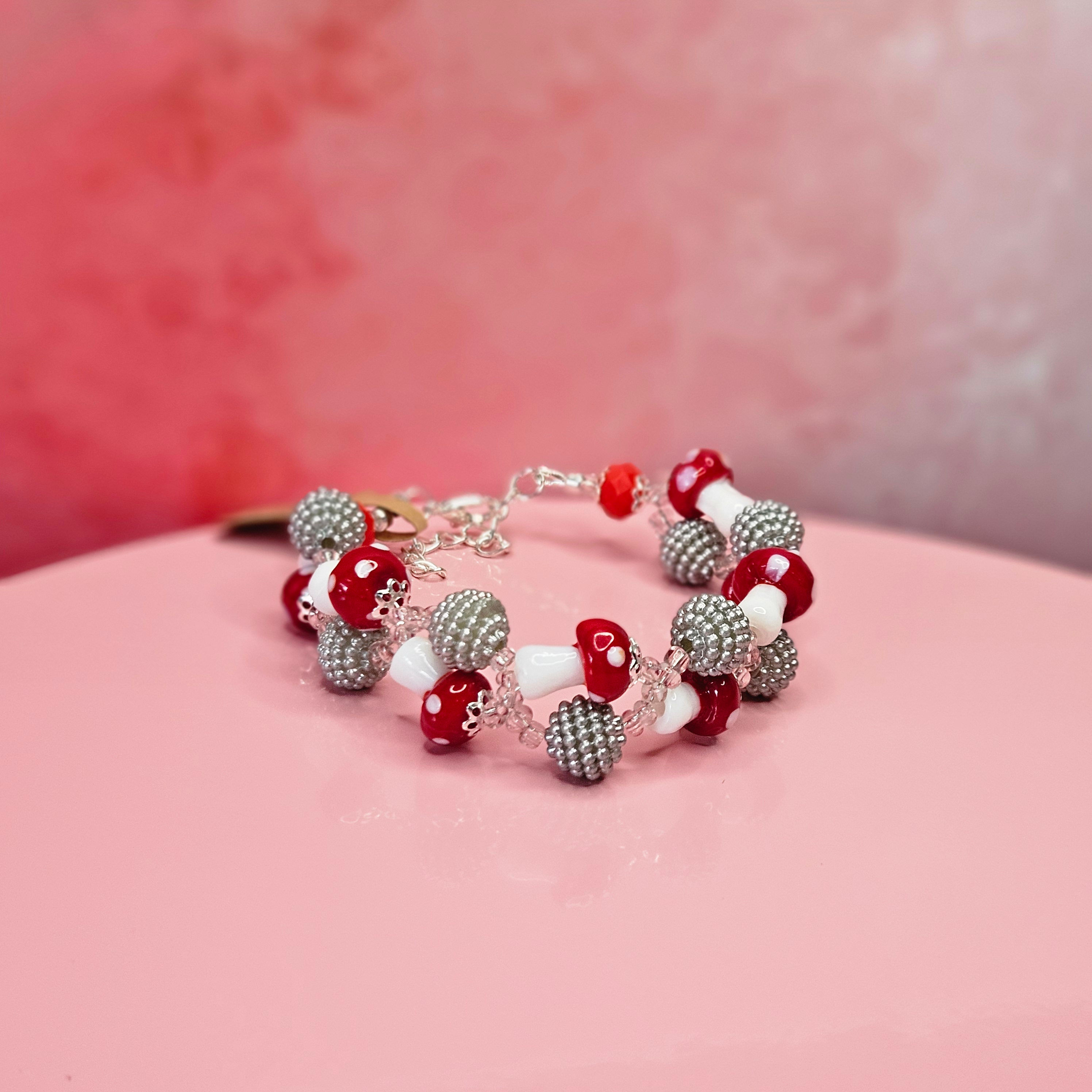 Silver Toadstool Bracelet
