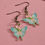 Thumbnail: Butterfly Earrings in Pink/Blue (Bronze Hooks)