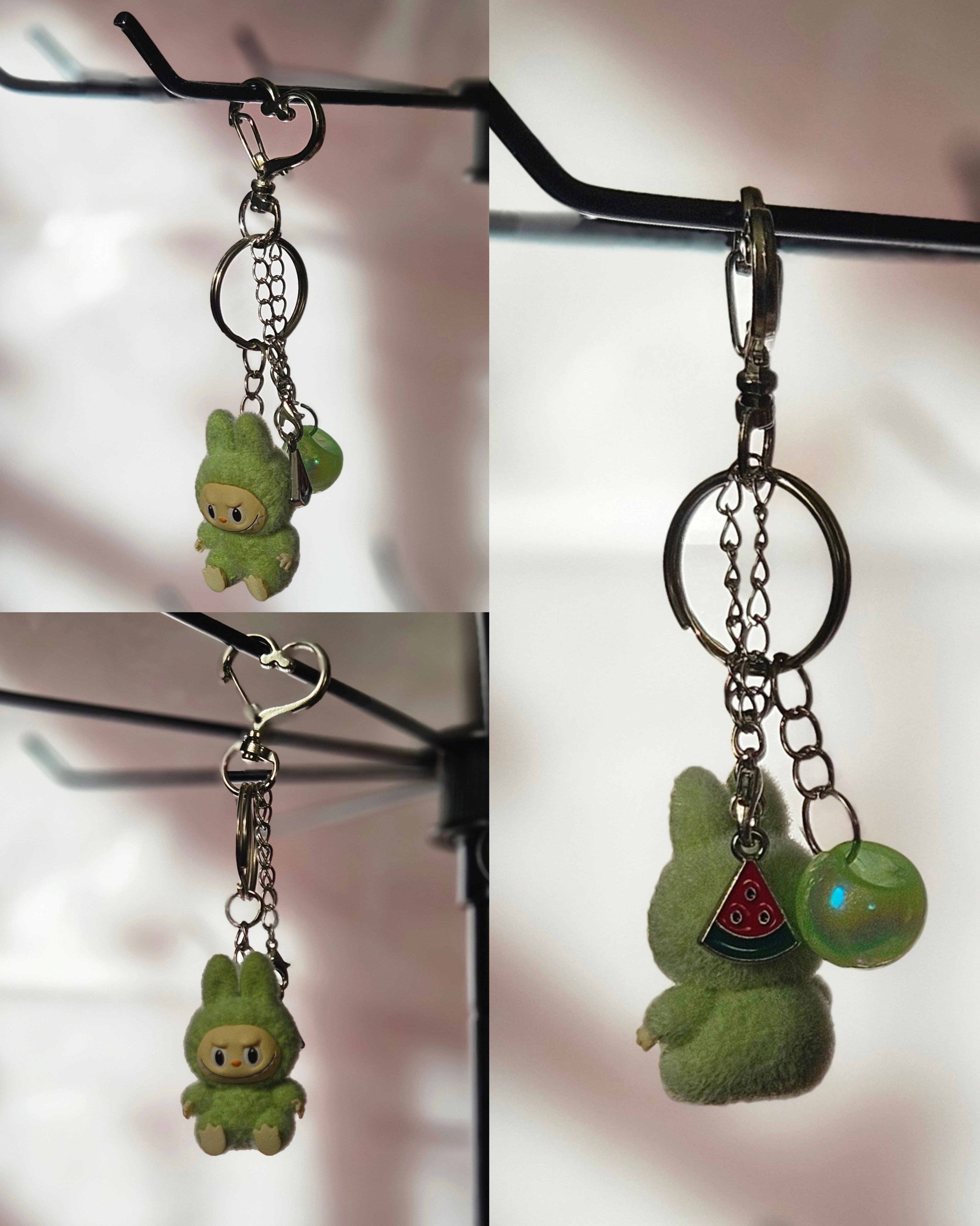 Fuzzy LBB Key-chain in Green with Watermelon